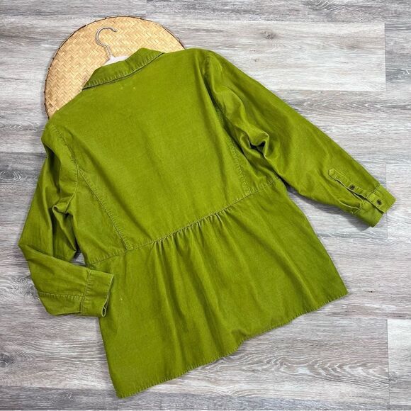 J. Jill green corduroy blouse button down - Picture 3 of 8